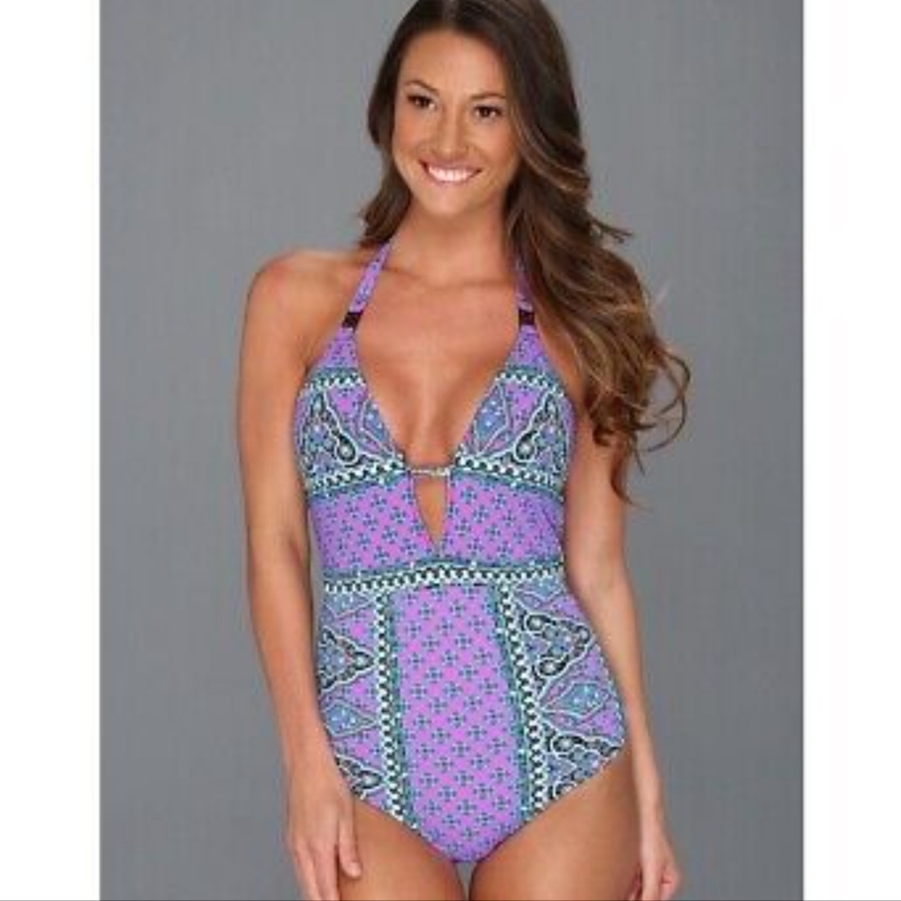 EUC Nanette Lepore Moroccan Medallion Goddess One Piece Swimsuit